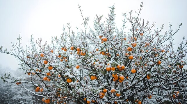 Frost on citrus trees