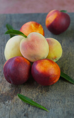 smooth, hairless peaches collected