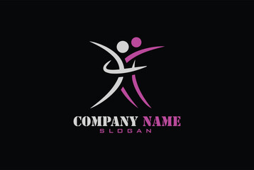 Dynamic Family Logo Vector illustration.