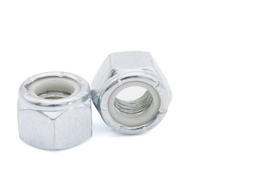 Lock nut with nylon insert on a white background	