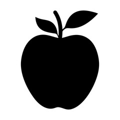 Simple and Striking Black Apple Silhouette Illustration for Graphic Design