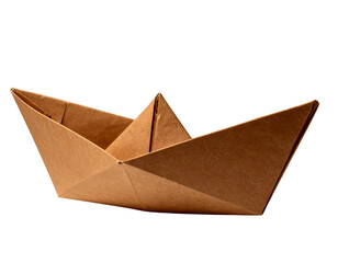 paper boat isolated on white background