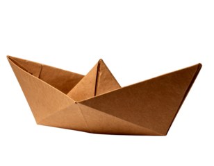 paper boat isolated on white background