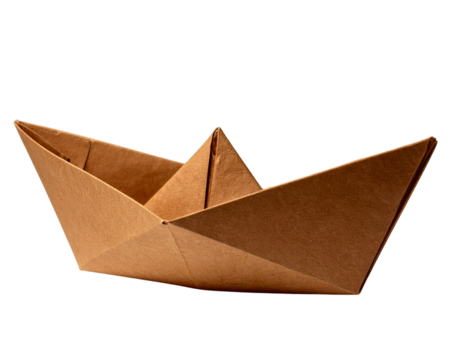paper boat isolated on white background