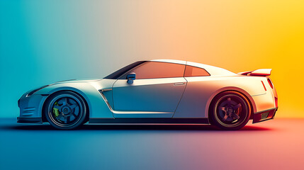 Beautiful illustration of a beautiful automobile, car, speed.