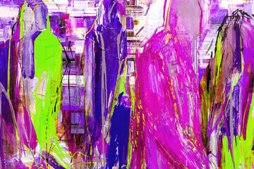 Fragment from painted canvas texture