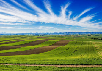 Fototapeta premium Rural landscape fields