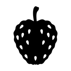 Silhouette of a soursop or guanabana fruit with spiky skin texture