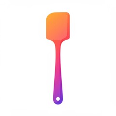 Orange Pink Purple Gradient Silicone Spatula on White Background