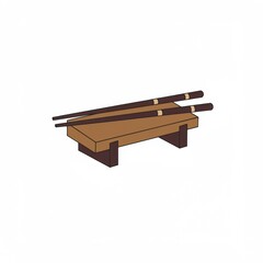 Brown Wooden Chopsticks on a Rest