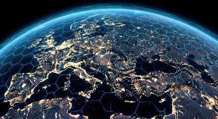 earth globe on black background