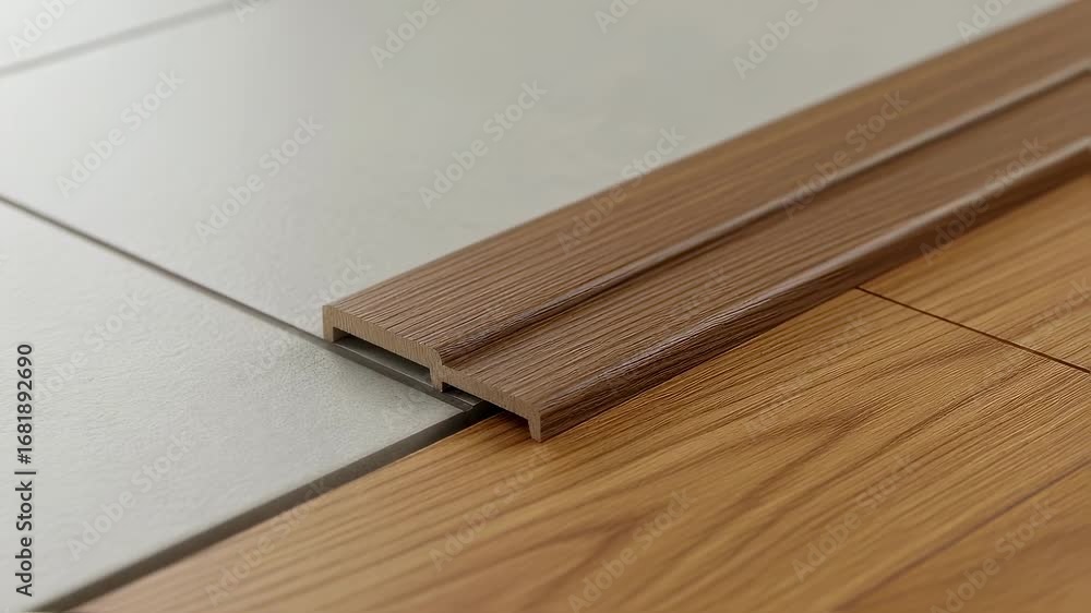Poster macro focus on the textured surface of a tmolding strip during fitting bridging the gap between cold