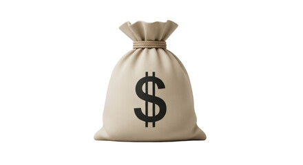 Isolated burlap sack filled with money financial savings investments fundraising campaign