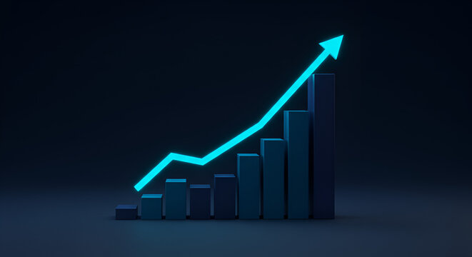 business graph with arrow