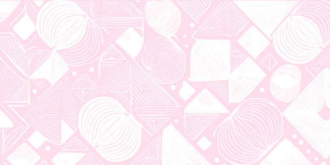 Abstract seamless  black  pattern with geometric figures  on white background in abstract style vector illustration