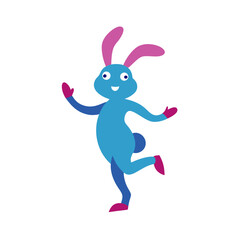 easter bunny dancing vector art 