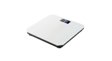 Isolated bathroom scale with digital display for weight measurement, health and home use