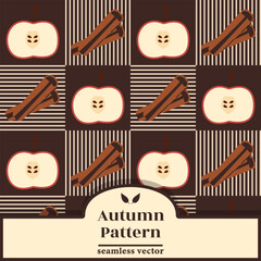 Warm Tea Autumn Checkered Seamless Pattern
