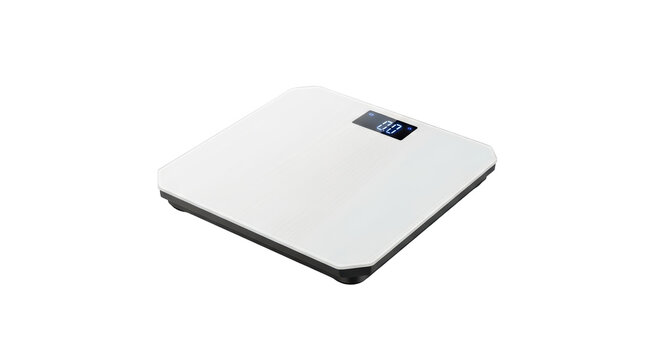 Isolated bathroom scale with digital display for weight measurement, health and home use