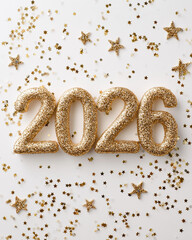 Golden Glitter 2026 New Year Celebration with Stars