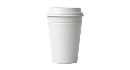 Isolated coffee cup with lid for take-away hot drink, blank and design-ready