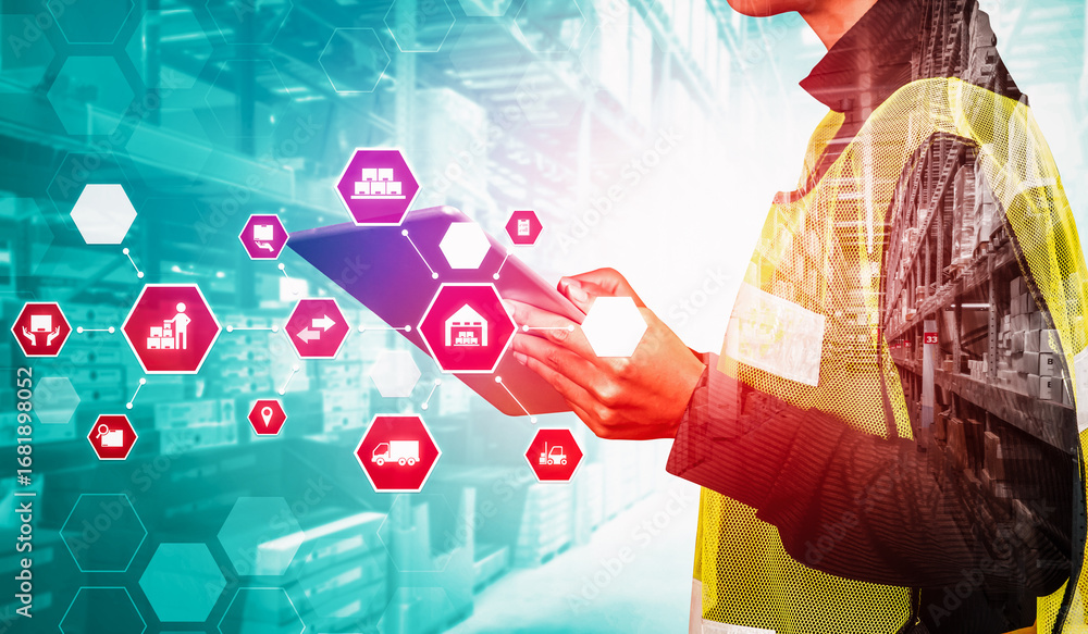 Aufkleber smart warehouse management system with innovative internet of things technology to identify package 