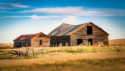 abandoned farm buildings in rural alberta