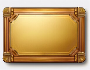 golden plaque or name board diploma in wooden frame isolated on a white background