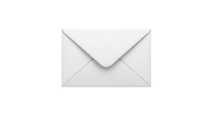 Isolated stationery item shows a blank white envelope for correspondence, sending mail