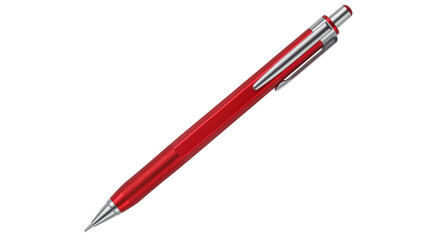 Isolated Red Mechanical Pencil on Seamless Background, Writing or Sketching Tool, Metallic