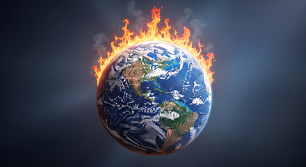Fiery Earth Global Warming's Impact on Our Planet, A Hotter World Illustration