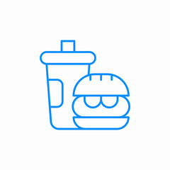 lunch burger drink icon sign vector