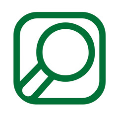Search Icon Simple Green Magnifying Glass in Square