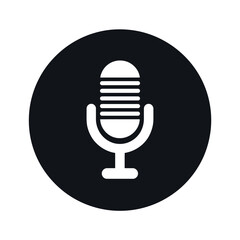 Minimalist Microphone Icon Clean Design for Recording, Podcast, and Audio Projects. Black and white aesthetic