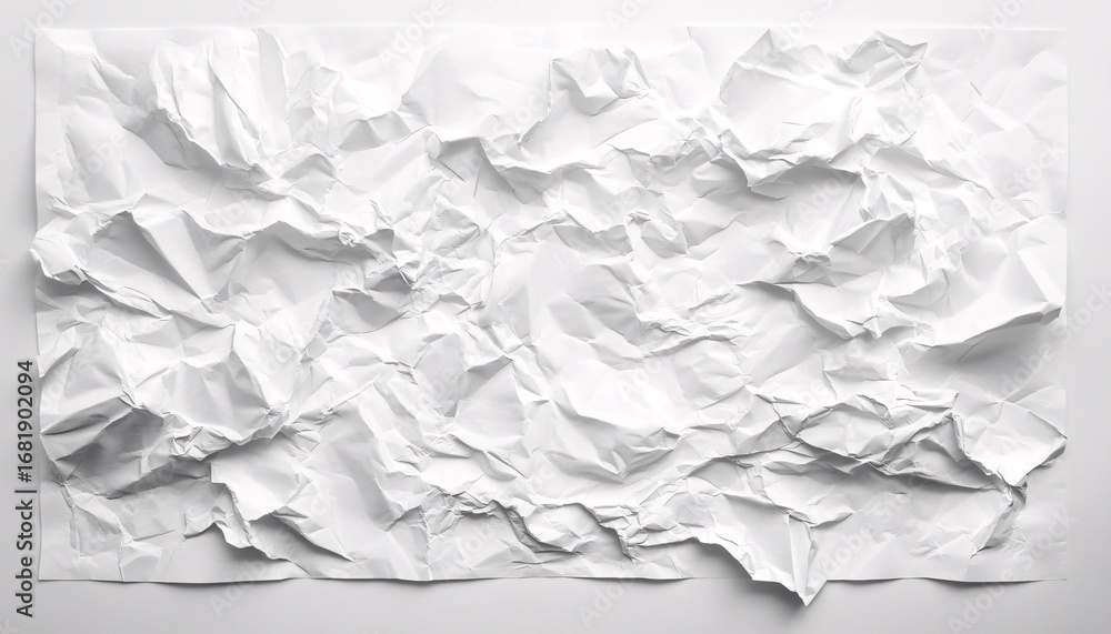 Poster the image shows a sheet of white paper that has been crumpled and smoothed out, resulting in a textu