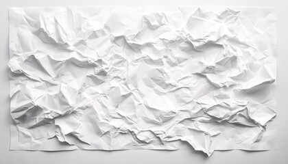 Obraz premium The image shows a sheet of white paper that has been crumpled and smoothed out, resulting in a textured surface with irregular folds and creases.
