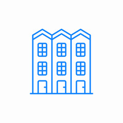 triplet buildings icon sign vector