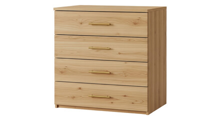 Isolated Chest of Drawers Four Drawer Oak Furniture Bedroom Interior Modern Design