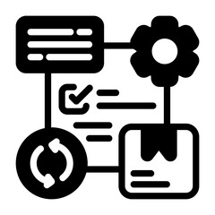 Supply Chain Strategy Semi Solid Vector Icon