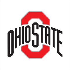 Ohio State University Logo Vector Design,Classic Ohio State Emblem Illustration,Red and Gray Ohio State Symbol Graphic,College Sports Team Ohio State Logo,Ohio State Athletic Logo Artwork