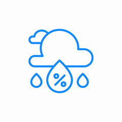 precipation percentage icon sign vector