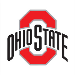 Ohio State University Logo Vector Design,Classic Ohio State Emblem Illustration,Red and Gray Ohio State Symbol Graphic,College Sports Team Ohio State Logo,Ohio State Athletic Logo Artwork