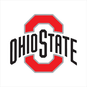 Ohio State University Logo Vector Design,Classic Ohio State Emblem Illustration,Red and Gray Ohio State Symbol Graphic,College Sports Team Ohio State Logo,Ohio State Athletic Logo Artwork