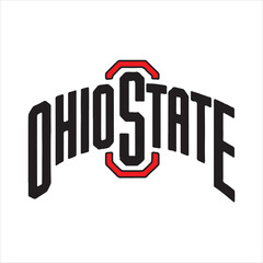 Ohio State University Logo Vector Design,Classic Ohio State Emblem Illustration,Red and Gray Ohio State Symbol Graphic,College Sports Team Ohio State Logo,Ohio State Athletic Logo Artwork
