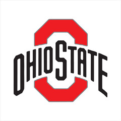 Ohio State University Logo Vector Design,Classic Ohio State Emblem Illustration,Red and Gray Ohio State Symbol Graphic,College Sports Team Ohio State Logo,Ohio State Athletic Logo Artwork