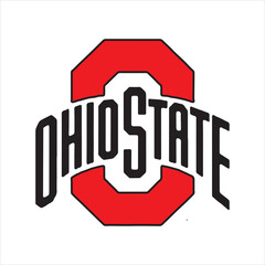 Ohio State University Logo Vector Design,Classic Ohio State Emblem Illustration,Red and Gray Ohio State Symbol Graphic,College Sports Team Ohio State Logo,Ohio State Athletic Logo Artwork