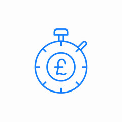 time money pound icon sign vector