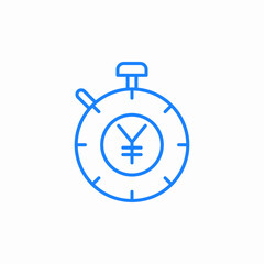 time money yen icon sign vector