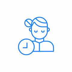 woman time management icon sign vector