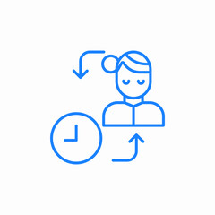 woman time sync icon sign vector